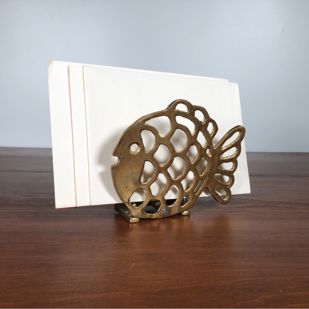 Brass Fish Napkin / Mail Holder